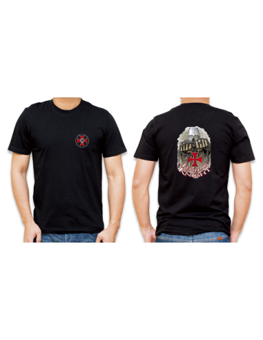 CAMISETA NEGRA TEMPLARIOS 100% ALGODON