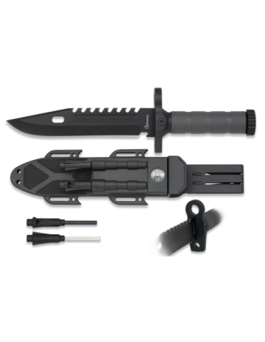 CUCHILLO TACTICO CON PEDERNAL Y AFILADOR