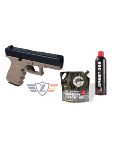 PACK M4 PISTOLA GLK 23 DE GAS + MUNICION