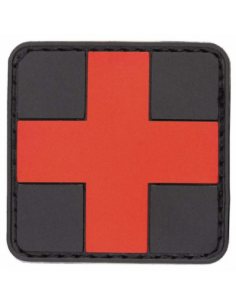 PARCHE PVC MEDICO NEGRO /ROJO