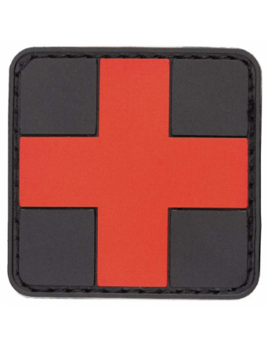 PARCHE PVC MEDICO NEGRO /ROJO