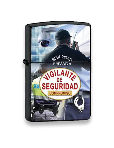 MECHERO VIGILANTE DE SEGURIDAD NEGRO 3D