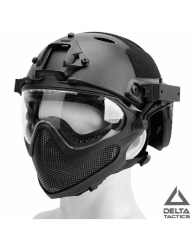 CASCO TIPO FAST Y MASCARA NEGRO DELTA...