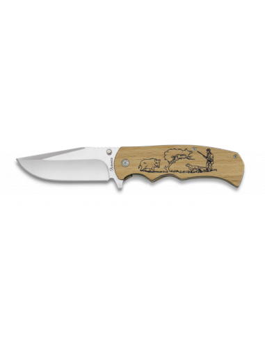 NAVAJA ALBAINOX MADERA NATURAL HOJA 8,8
