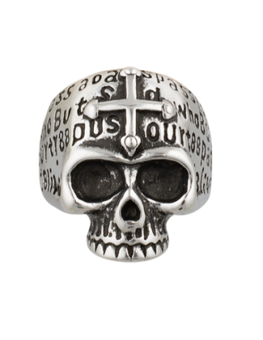 ANILLO ACERO CALAVERA-CRUZ TALLA 22