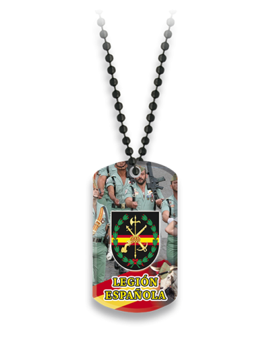 PLACA CON CADENA DE BOLAS LEGION...