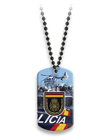 PLACA CON CADENA DE BOLAS  POLICIA...