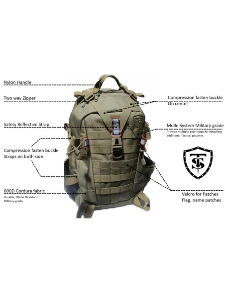 MOCHILA TACTICA RUSH ASSAULT 30 LITROS WOODLAND