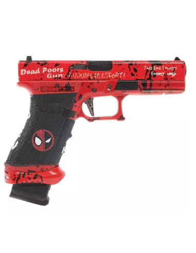 PISTOLA GAS CUSTOM DP17 METALICA ROJA