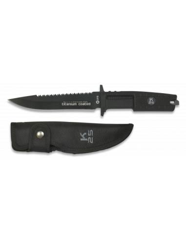 K25.CUCHILLO TACTICO.CON FUNDA.HOJA:15.5