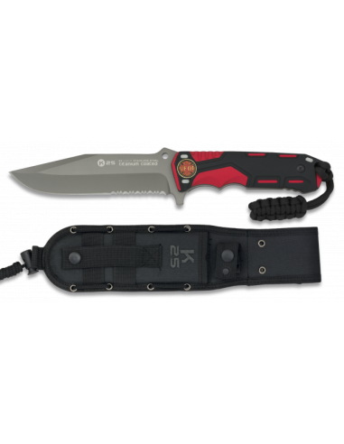CUCHILLO ROJO/NEGRO. HOJA: 13.5CM