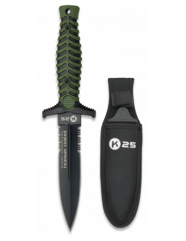 CUCHILLO K25 CON FUNDA VERDE. H:12.5