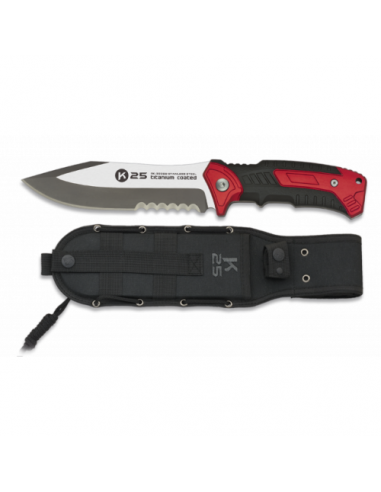 CUCHILLO K25 CON SIERRA ROJO. HOJA: 14.5
