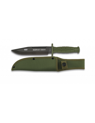 CUCHILLO TACTICO MIDWAY GREEN. H: 18CM