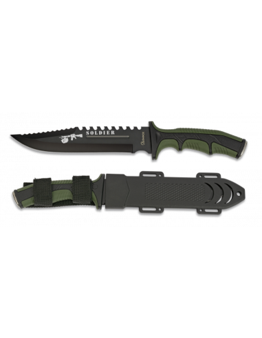 CUCHILLO ALBAINOX SOLDIER VERDE. H:19CM