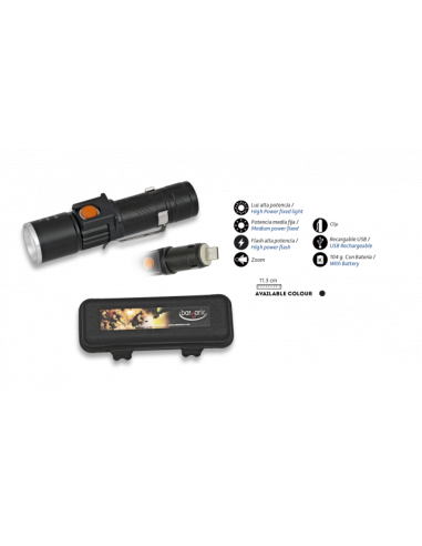 LINTERNA RECARGABLE USB Y CAJA