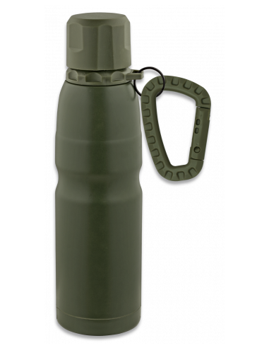 TERMO VERDE CON MOSQUETON Y ANILLA 500ML
