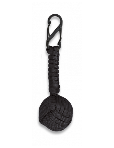 MOSQUETON DOBLE CON BOLA DE CUERDA NEGRA