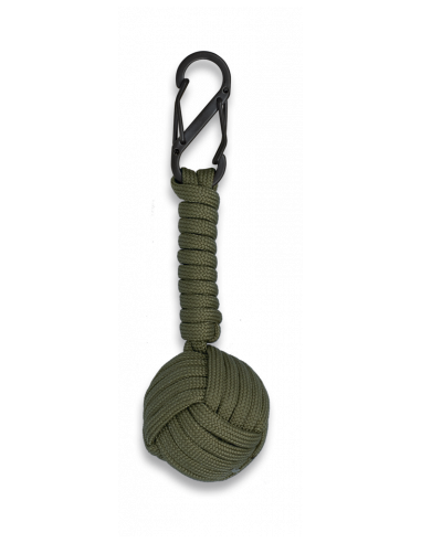 MOSQUETON DOBLE CON BOLA DE CUERDA VERDE