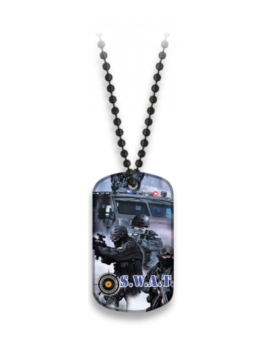 PLACA CON CADENA DE BOLAS S.W.A.T