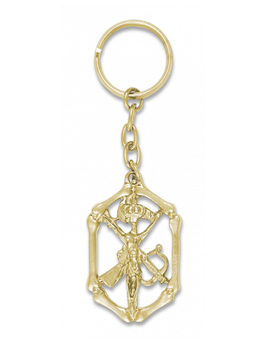 LLAVERO HUESO CRISTO LEGION ORO