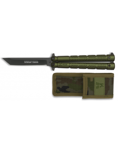 ABANICO K25 VERDE TITANIUM COATED. H:10