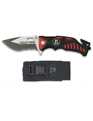 NAVAJA K25 FOS NEGRA Y ROJA. H: 8.7