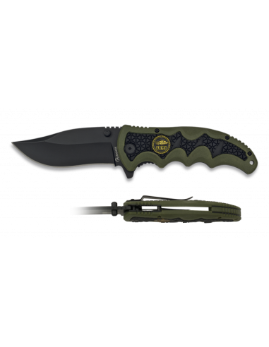 NAVAJA ALBAINOX VERDE- NEGRA. HOJA: 9.5
