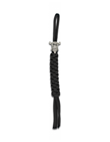 LLAVERO PARACORD NEGRO CALAVERA VIKINGA