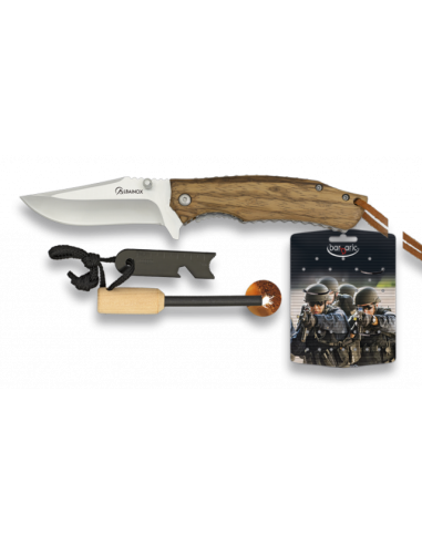 SET NAVAJA MADERA ZEBRA + PEDERNAL