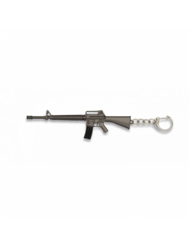 LLAVERO FUSIL M16 PLATA/NEGRO