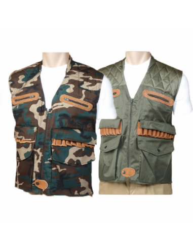 CHALECO CAZA TAPETA DOBLE MORRAL VERDE