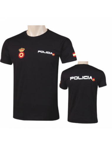 CAMISETA POLICIA NA SERIGRAFIADA NEGRO