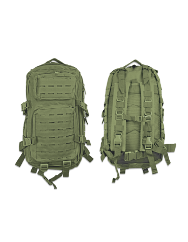 MOCHILA MILITAR VERDE 30L CORTE LASER