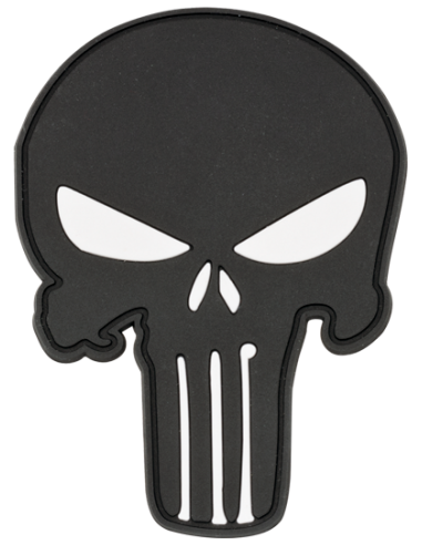 PARCHE CALAVERA NEGRA PVC 3D 6.6X9CM