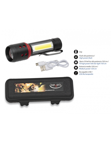 LINTERNA RECARGABLE LED CON ZOOM Y...