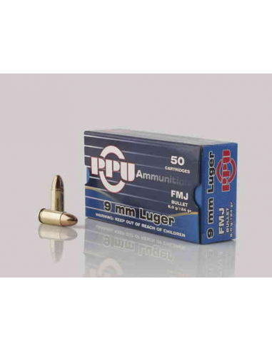 MUNICION METALICA PPVI 9MM LUGER FMJ...