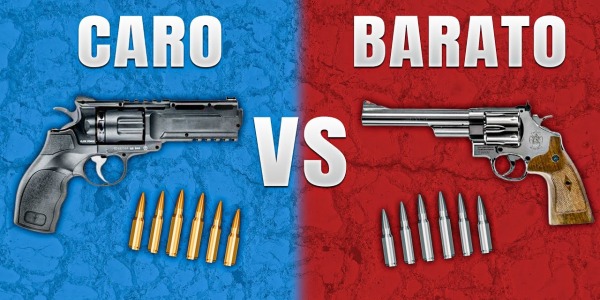 REVOLVER de BALINES CARO vs BARATO